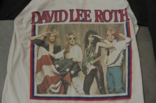 Vintage 1986 DAVID LEE ROTH   ROTH RULES Tour 3/4 T Shirt Small