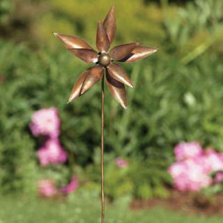  Kinetic Pinwheel Spinner Medium Dahlia Flower Garden Stake