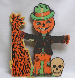 Vintage Halloween Lot of Three HC Scarecrow JOL and Fab Bridge Pad