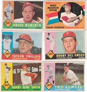 27 1960 Topps Philadelphia Phillies Cards Robin Roberts
