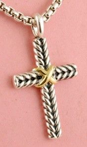 david yurman chevron cross necklace 18k sterling