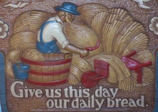 1977 BURWOOD PLAQUE GIVE US THIS DAY OUR DAILY BREAD PRAYER USA