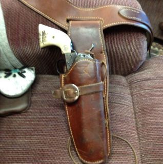  Western Leather Holster Gunbelt Vintage Lawrence 