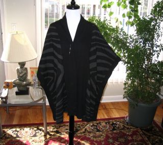 DANA BUCHMAN Black Gray Oversized Unstructured Sweater M Medium