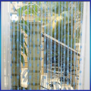 Blue Fringe Door Window Panel Room Divider String Curtain Butterfly