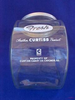 1940s LG Curtiss Candy Peanut Jar w Tin Lid Toms Store
