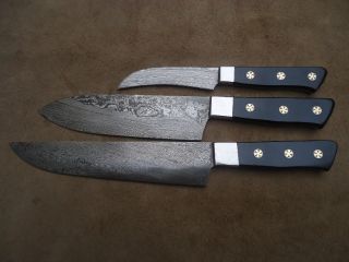 Damascus Kitchen Knife 3 Pcs Set Very Sharp PK 24