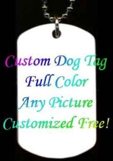 Custom Color Dog Tag Necklace Your Photo Here