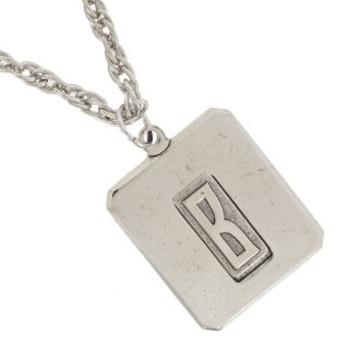 Personalized Custom Initial Letter Pendant Necklace Silver Plated Made