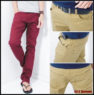 Mens Fashion Multi Rivets Desgin Slim Casual Pants Trousers 5 Colors