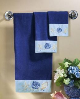  Embroidered Bath Towels Oceana Sesshell Starfish Bath Towel Set