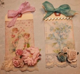 Handmade Gift Tags Dani Victorian Paper Piecing TPHH Fabulous Friday