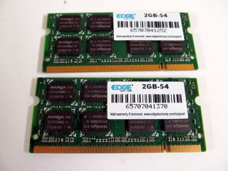 4GB DDR2 (2 x 2GB) LAPTOP MEMORY KIT   DDR2 667 5300 EDGE   DELL HP