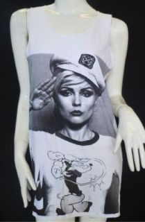 Blondie Debbie Harry T Shirt Tank Tops White One Sz Fit S   M
