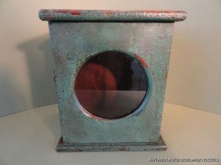 Decorative Small Shabby Chic Distressed Green Painted Wall Cabinet Box