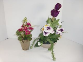 Raz & Silk Decor Home Accents Potted Decorative Silk Flowers