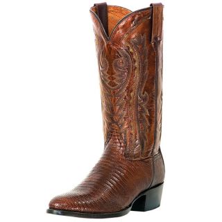 Dan Post Raleigh Teju Lizard R Toe Exotic Cowboy Boot Brown DP2351R