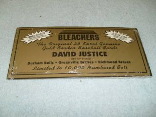 1992 Bleachers 23 Karat Gold Border David Justice New