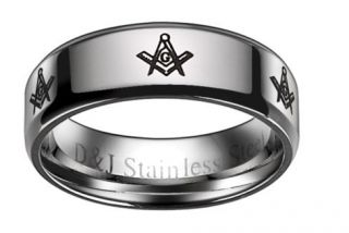 Freemason Masonic Ring Stainless Steel Size 9 13 STR12