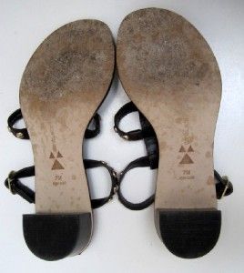 GENTLY USED DANIBLACK SZ.7M BROWN LEATHER SANDALS