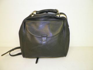 Womans Authentic Delvaux Black Leather Backpack Purse Handmade
