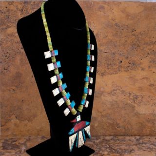 Santo Domingo Native American Necklace Delbert Crespin 4H9