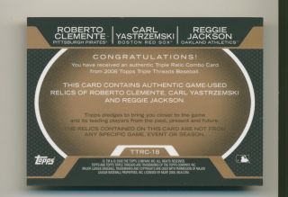 Roberto Clemente Carl Yastrzemski Reggie Jackson 08 Triple Threads