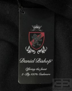 Daniel Bishop Mens Black Cashmere V Neck Sweater SIze Medium NEW