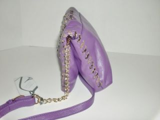 Danielle Nicole Purple Leather Like Tassel Clutch Shoulder Handbag