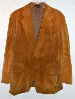 Vintage Jack Daniels Golden Brown Mens Cotton Corduroy Blazer Sport