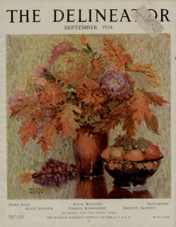 1926 THE DELINEATOR MAG. COVER / FLOWERS  by M HEITER