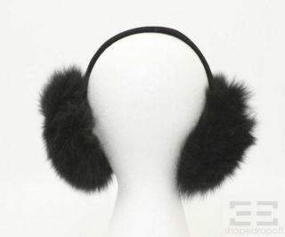 Dena Black Fox Fur Earmuffs NEW