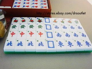 Traditional Mahjong Game Set Heavy Tiles w Eng Menu New