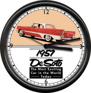 1957 DeSoto de Soto Auto Service Dealer Sign Wall Clock