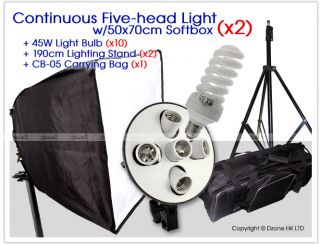  Socket Continuous Light Video Photo Studio Softbox Kit Set S054