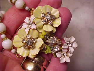   Rhinestone Necklace Set Spring Yellow Glass Very Elizabeth Taylor