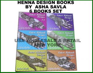 Henna Mehendi Design Book by Asha Savla 6 Book Set USA Seller