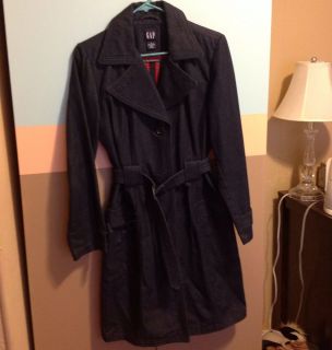 GAP Womens SLEEK Belted Deep Denim TRENCH COAT Jacket Size Small