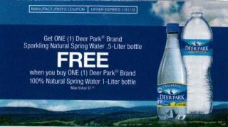 10 Deer Park Sparkling Natural Spring Water Coupons FREE with Purchase
