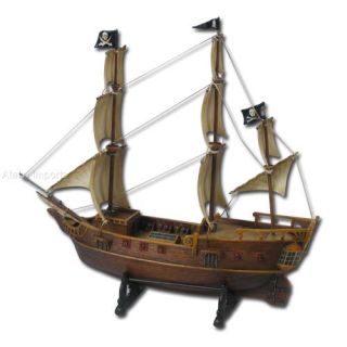 13L DECORATIVE PIRATE CAPTAIN HOOK SAIL SHIP w/ DISPLAY STAND MODEL