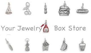925 Sterling Silver Food Themed Charms