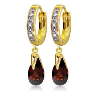DIAMOND EARRING WITH TEAR SHAPED GARNETS   & Free Jewelry