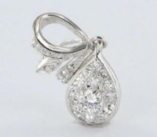  Estate Pave Diamond Gold Drop Pendant Fine Heirloom Pre Owned Jewelry