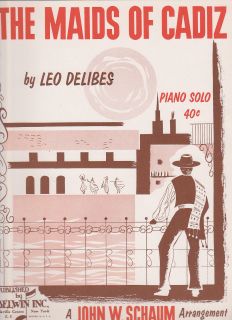  Piano Solo Sheet Music 1946 Delibes 3 Pages Schaum Arrangement