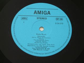 Kate Bush Amiga Mega RARE 1984 East German Exclusive Compilation LP