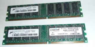 1GB 2 x 512MB PC2100 DDR RAM Desktop MEMORY 266MHz low density non ECC