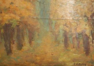 Antique French Oil Painting Landscape Signed H C Delpy