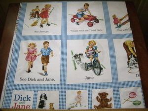 Michael Miller Fabric Dick and Jane Story Book Panel