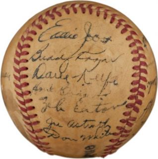 1949 Athletics Team 21 Signed Reach Baseball Connie Mack