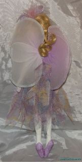 Beautiful RARE Delton Plush Stuffed 14 Blonde Lavender Flower Fairy